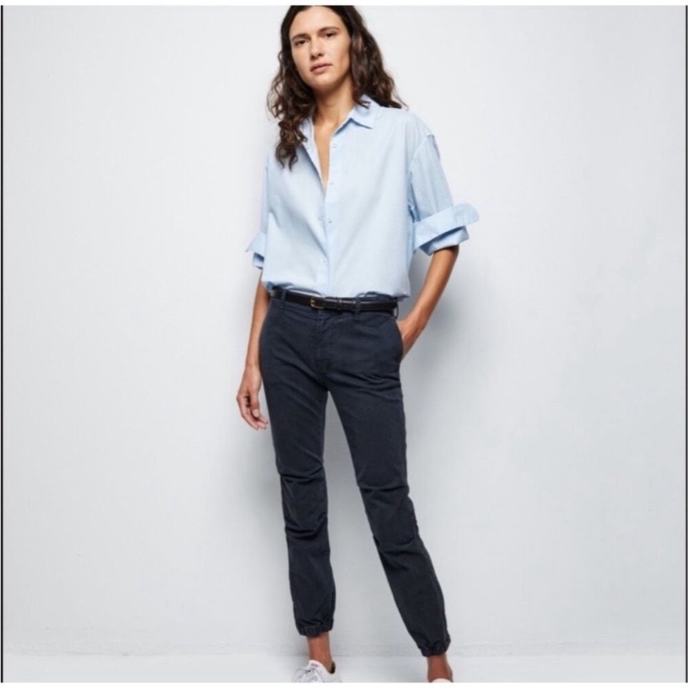 $325 Nili Lotan Cropped French Military Pants Womens 00 Dark Navy Urban